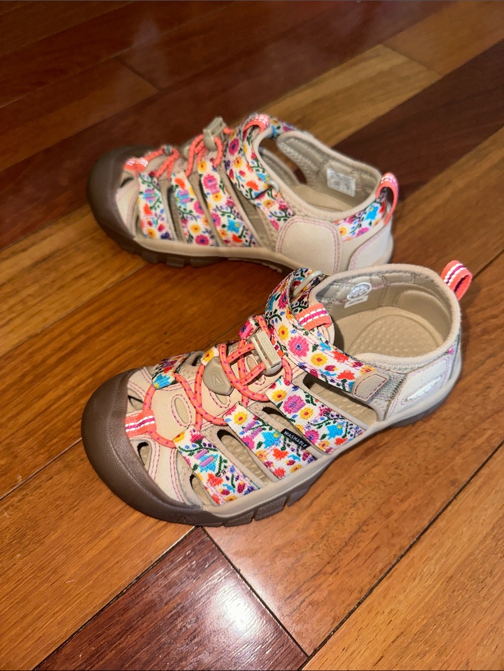 Keen Kids Beige Floral Closed-Toe Sandals - Comfortable Play Shoes